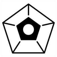 Pentagon icon concept in black duo line color vector