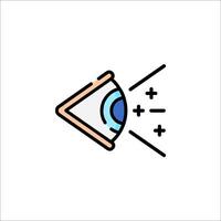 An eye icon with a triangle and a star vector