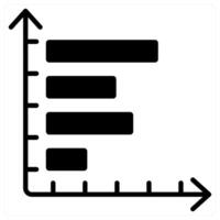 Horizontal Chart icon concept in black duo line color vector
