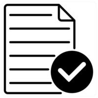 Accept File icon concept in black duo line color vector
