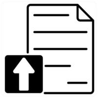 Upload File icon concept in black duo line color vector