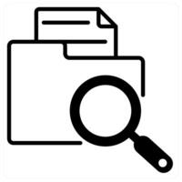 Search File icon concept in black duo line color vector