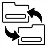 Exchange Files icon concept in black duo line color vector