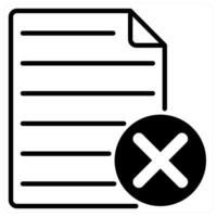 Delete File icon concept in black duo line color vector