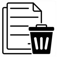 Trash File icon concept in black duo line color vector