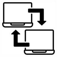 Data Sharing icon concept in black duo line color vector