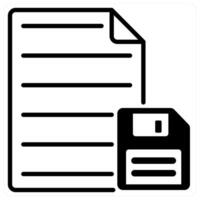 Save File icon concept in black duo line color vector