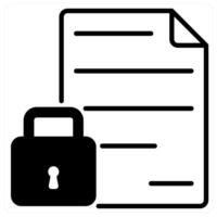 Lock File icon concept in black duo line color vector