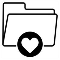 Favorite Folder icon concept in black duo line color vector