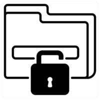 Unlock Folder icon concept in black duo line color vector