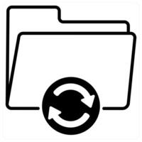 Sync File icon concept in black duo line color vector