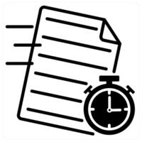 Fast Document icon concept in black duo line color vector