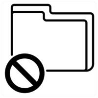 Folder Error icon concept in black duo line color vector