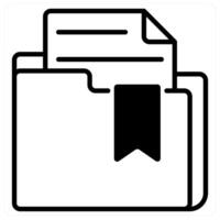 Important Folder icon concept in black duo line color vector