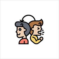 Two people are talking to each other in a line vector