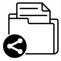 Sharing File icon concept in black duo line color vector