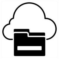 Cloud File icon concept in black duo line color vector