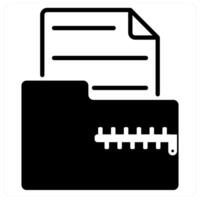 Zip File icon concept in black duo line color vector