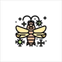 A cartoon insect with a green dot on its head vector