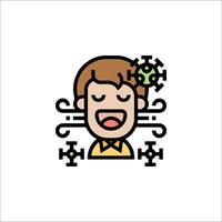 A man with a headache icon vector