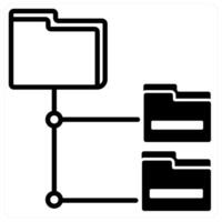 Folder Tree icon concept in black duo line color vector