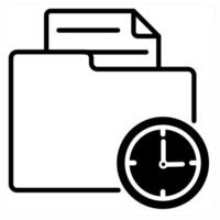 Folder History icon concept in black duo line color vector