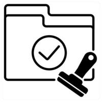 Approved Folder icon concept in black duo line color vector