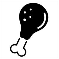Chicken icon concept in black duo line color vector
