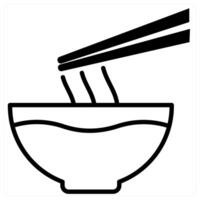Noodles icon concept in black duo line color vector