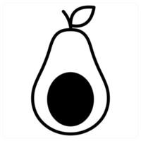 Avocado icon concept in black duo line color vector