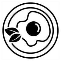 Omelette icon concept in black duo line color vector