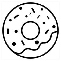 Donut icon concept in black duo line color vector
