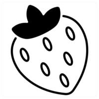 Strawberry icon concept in black duo line color vector
