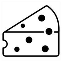 Cheese icon concept in black duo line color vector