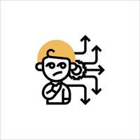 A man is standing in front of arrows and arrows vector