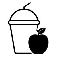 Fruit Juice icon concept in black duo line color vector