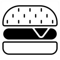 Burger icon concept in black duo line color vector