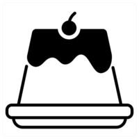 Pudding icon concept in black duo line color vector