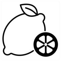 Lemon icon concept in black duo line color vector