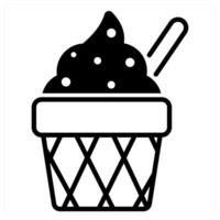 Ice Cream icon concept in black duo line color vector