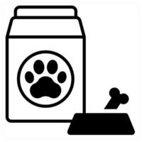 Pet Food icon concept in black duo line color vector