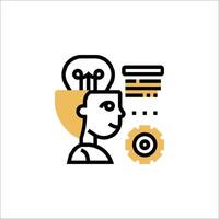 A man with a light bulb in his head and a cogwheel vector