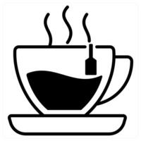 Tea icon in black duo line color vector