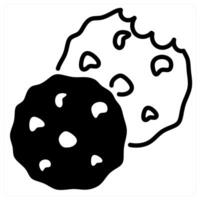 Cookies icon concept in black duo line color vector