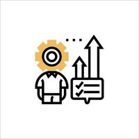 A man with a check mark and a gear icon vector