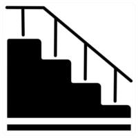 Staircase icon concept in black duo line color vector