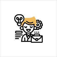 A man with a light bulb above his head vector