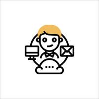 A man with a cloud icon and a phone vector