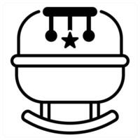 Cradle icon concept in black duo line color vector