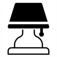 Lamp icon concept in black duo line color vector
